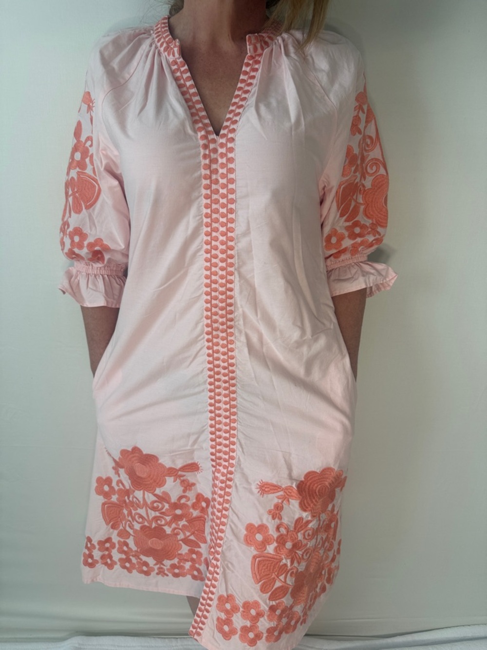 Julia Amory Pink Embroidered Mini Dress S - Picture 3 of 8